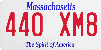 MA license plate 440XM8