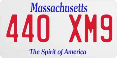 MA license plate 440XM9