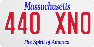 MA license plate 440XN0