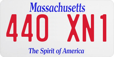 MA license plate 440XN1