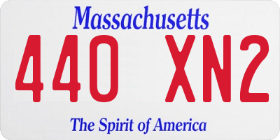 MA license plate 440XN2