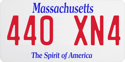 MA license plate 440XN4