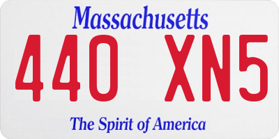 MA license plate 440XN5