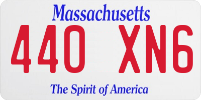 MA license plate 440XN6