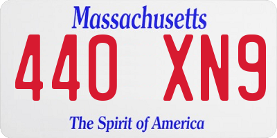 MA license plate 440XN9