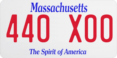MA license plate 440XO0