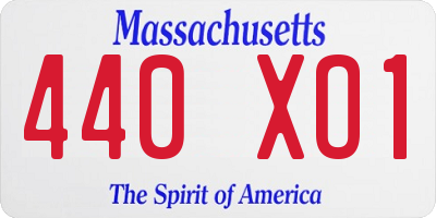 MA license plate 440XO1