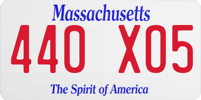 MA license plate 440XO5