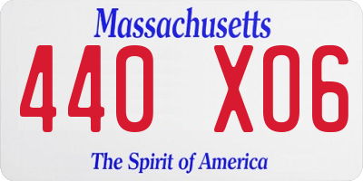 MA license plate 440XO6