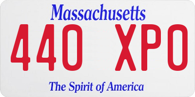 MA license plate 440XP0
