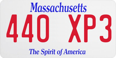 MA license plate 440XP3