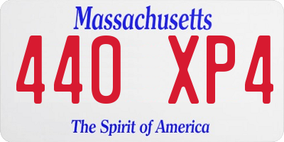 MA license plate 440XP4