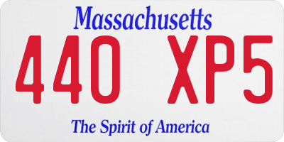 MA license plate 440XP5