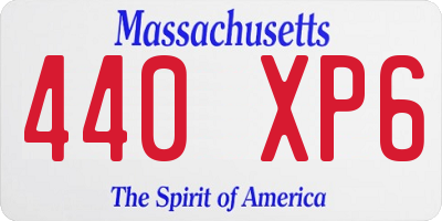 MA license plate 440XP6