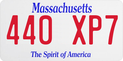 MA license plate 440XP7