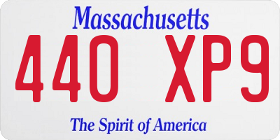 MA license plate 440XP9