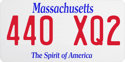 MA license plate 440XQ2
