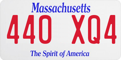 MA license plate 440XQ4
