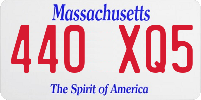 MA license plate 440XQ5