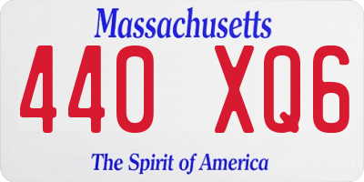 MA license plate 440XQ6