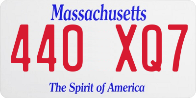 MA license plate 440XQ7