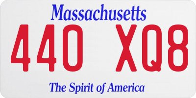 MA license plate 440XQ8