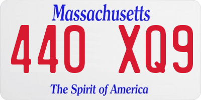 MA license plate 440XQ9