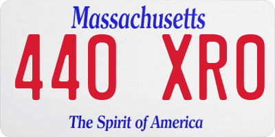 MA license plate 440XR0