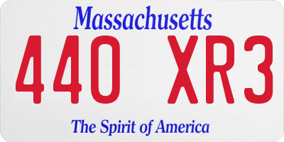 MA license plate 440XR3