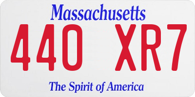 MA license plate 440XR7