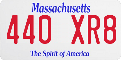MA license plate 440XR8