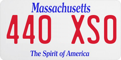 MA license plate 440XS0