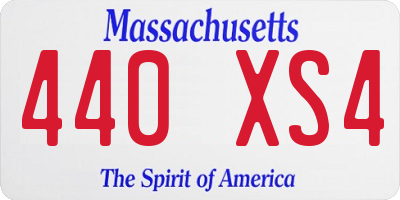 MA license plate 440XS4