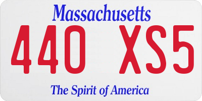 MA license plate 440XS5