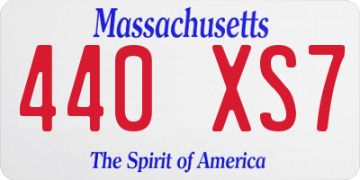 MA license plate 440XS7