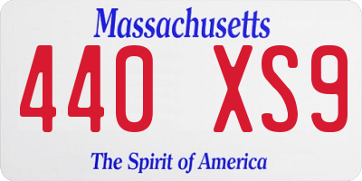 MA license plate 440XS9