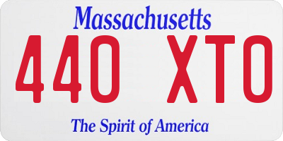 MA license plate 440XT0