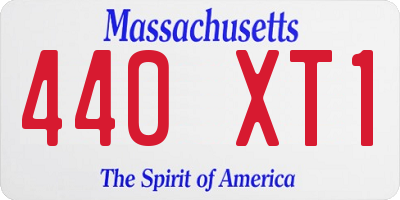 MA license plate 440XT1