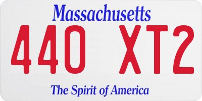 MA license plate 440XT2