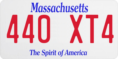 MA license plate 440XT4