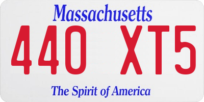 MA license plate 440XT5