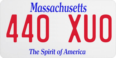 MA license plate 440XU0