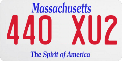 MA license plate 440XU2