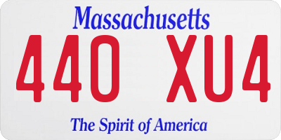 MA license plate 440XU4