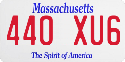MA license plate 440XU6