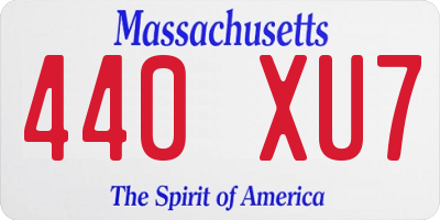MA license plate 440XU7