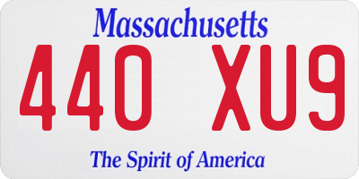 MA license plate 440XU9
