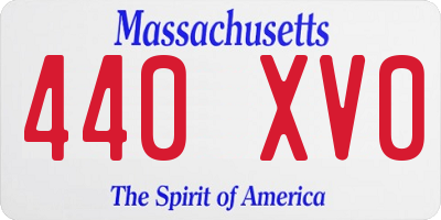 MA license plate 440XV0