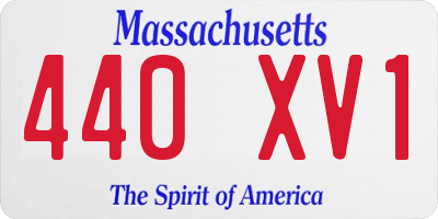 MA license plate 440XV1