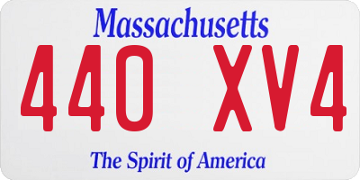 MA license plate 440XV4